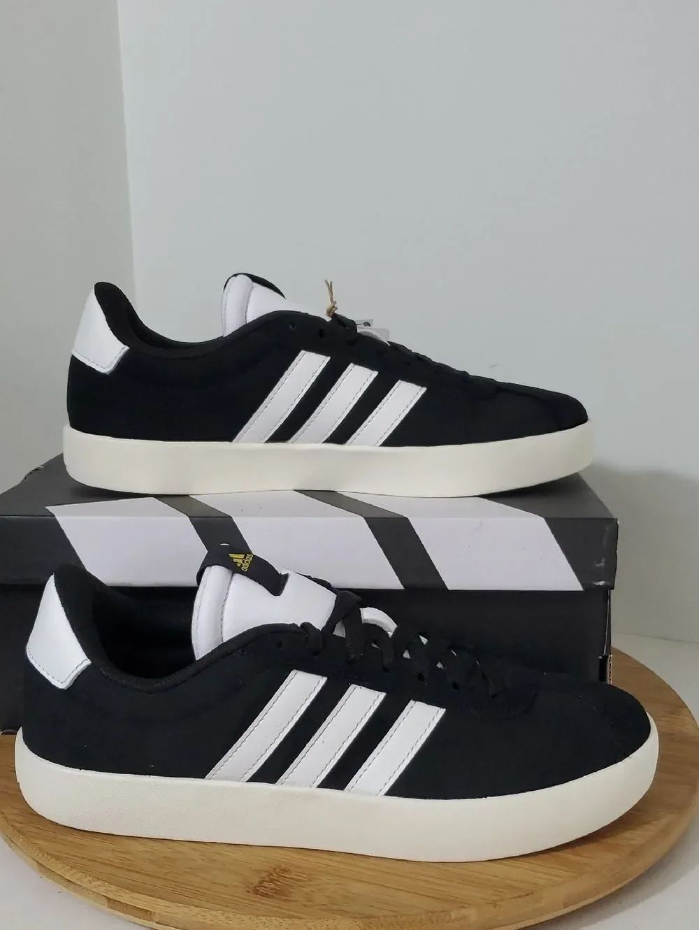adidas VL Court 3.0 Women's Sneakers Suede Black/White Size 7 NIB
